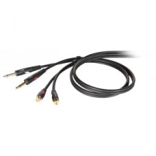 DIE HARD DHG535LU18 - проф. аудио кабель, 2х 6.3 джек моно <-> 2х RCA (папа), длина 1.8 м