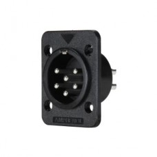 AMPHENOL AP-6-22 - разъем блочный 6 контактов, 'папа', корпус - пластик, квадратный.фланец, черный
