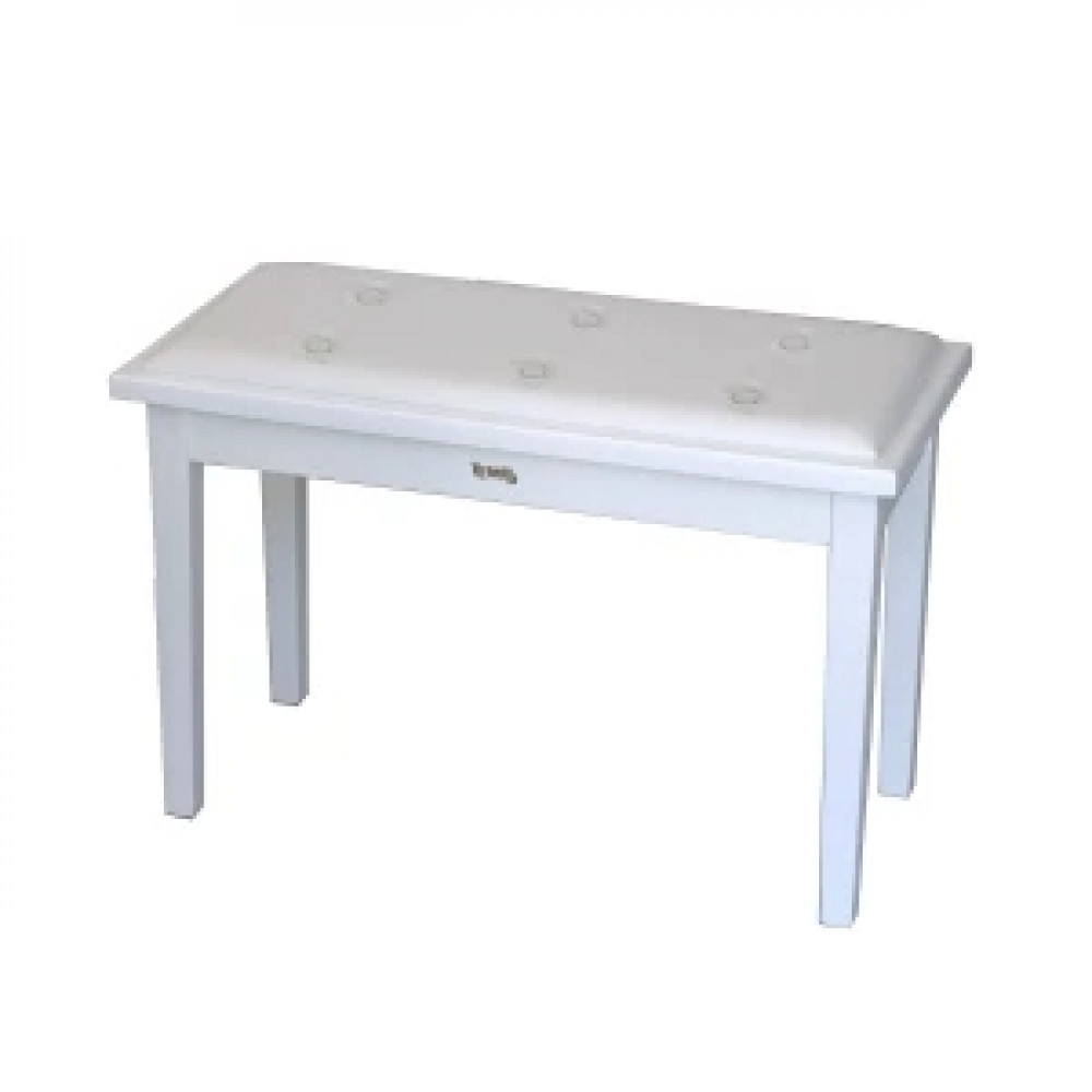 TEMPO Turris 129/MW - банкетка деревянная double seat, кожзам, цвет: белый матовый, нотное отделение