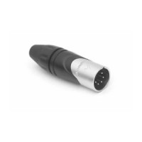Разъем XLR кабельный папа AMPHENOL AX5M, 5 контакта, точеные контакты, цвет - никель