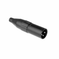 Разъем XLR кабельный папа AMPHENOL AC3MMB, 3 контакта, точеные контакты, цвет - черный