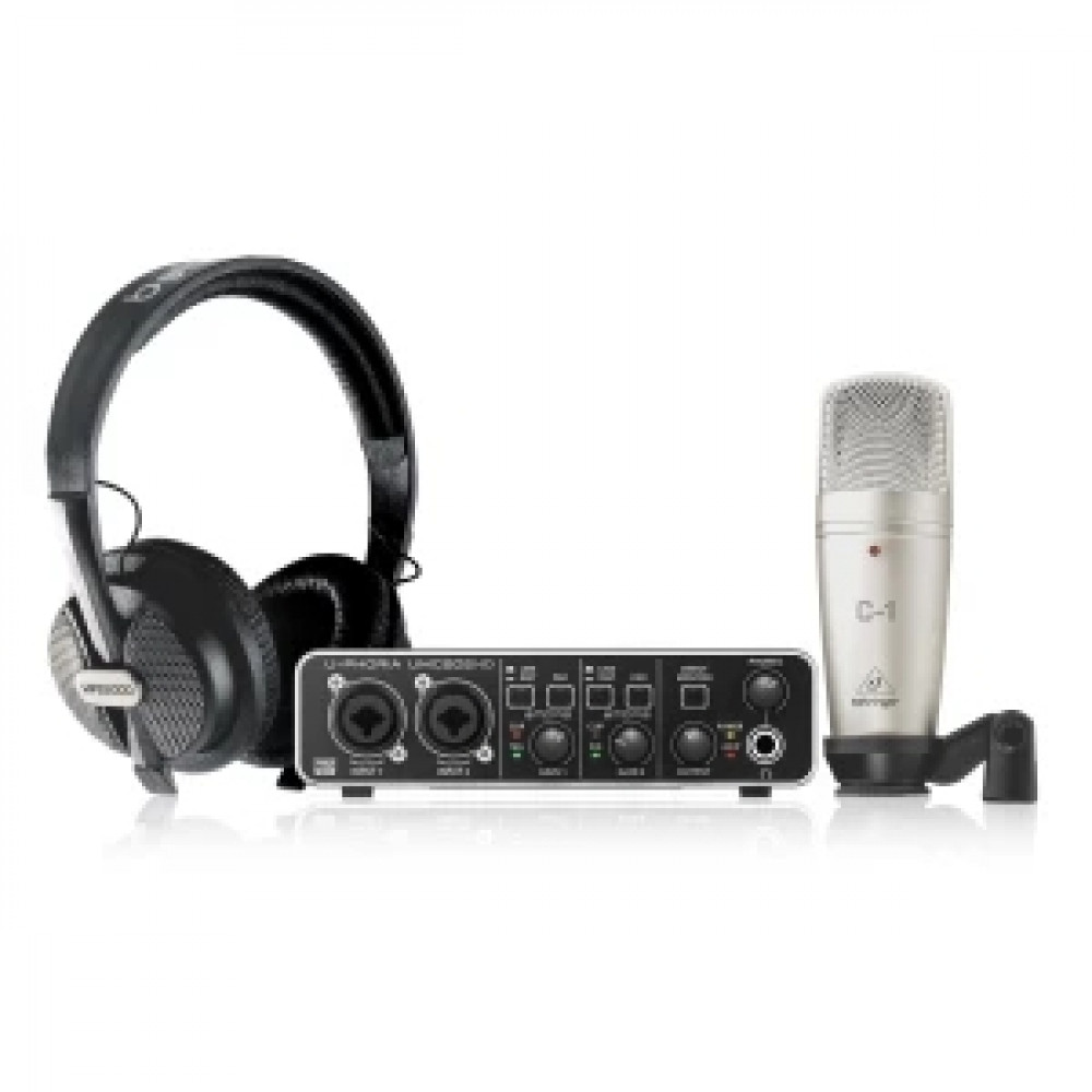 Комплект для записи с USB аудиоинтерфейсом BEHRINGER U-PHORIA STUDIO PRO, конденсаторным микрофоно