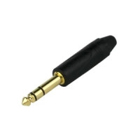 Джек стерео AMPHENOL QS3PB-AU, кабельный, 6.3 мм, цвет черный, колпачок из термопластика, покрыти