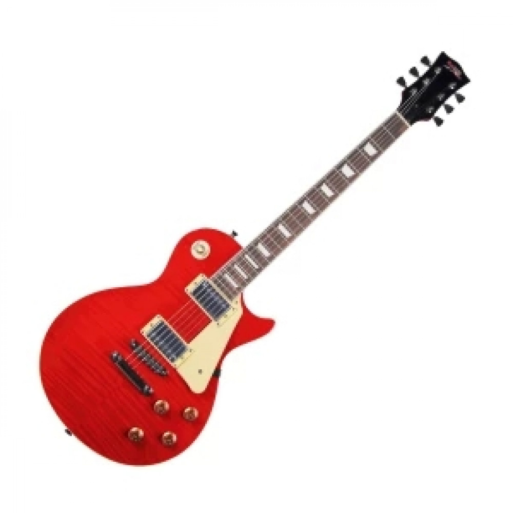 REDHILL LPX200 TRD - электрогитара, Лес Пол (Les Paul), 2 хамб., клен/окоуме, цвет прозрачный красны