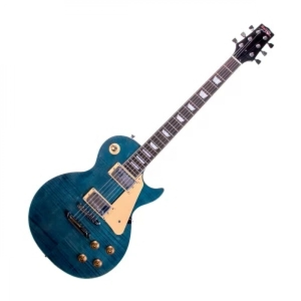 REDHILL LPX200 TBL - электрогитара, Лес Пол (Les Paul), 2 хамб., клен/окоуме, цвет прозрачный голубо