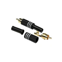 Тюльпан кабельный INVOTONE RCA200M BK, RCA, 'золото', корпус металл, белая маркировка