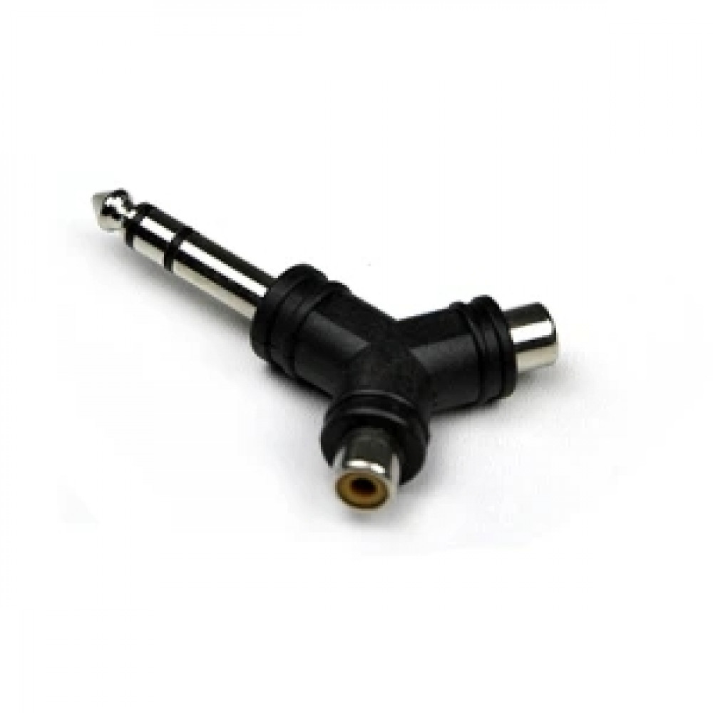 INVOTONE AD220 - переходник 2 RCA мама <>6.35мм стерео джек папа, корпус пластик