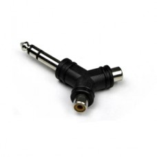 INVOTONE AD220 - переходник 2 RCA мама <>6.35мм стерео джек папа, корпус пластик