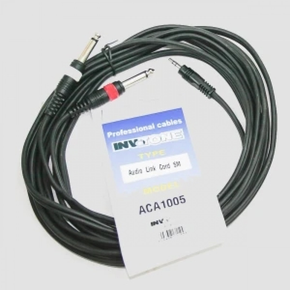 INVOTONE ACA1005 - аудио кабель, 3,5 джек стерео <-> 2 x 6,3 джек моно длина 5 м