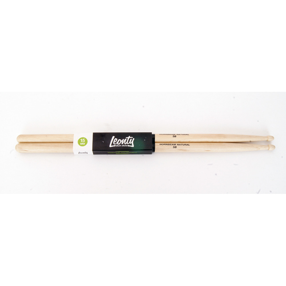 L5BW Hornbeam Natural 5В Барабанные палочки, граб, деревянный наконечник, Leonty