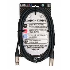 LA-N-MC/3 - STUDIO SERIES (NEUTRIK), Микрофонный кабель, XLR, 3 Метра, LAudio