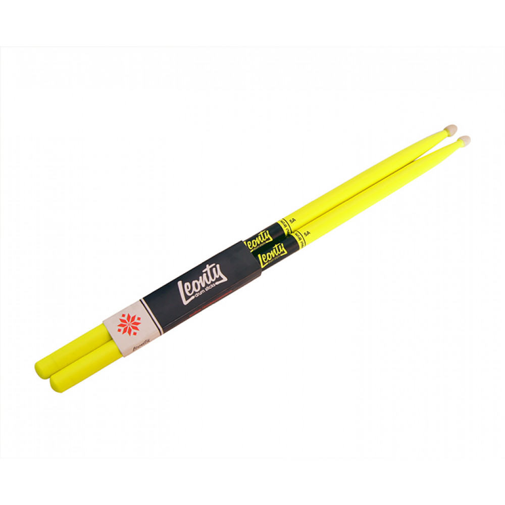 LFL5A Fluorescent Lemon 5А Барабанные палочки, граб, флуоресцентные зеленые, Leonty