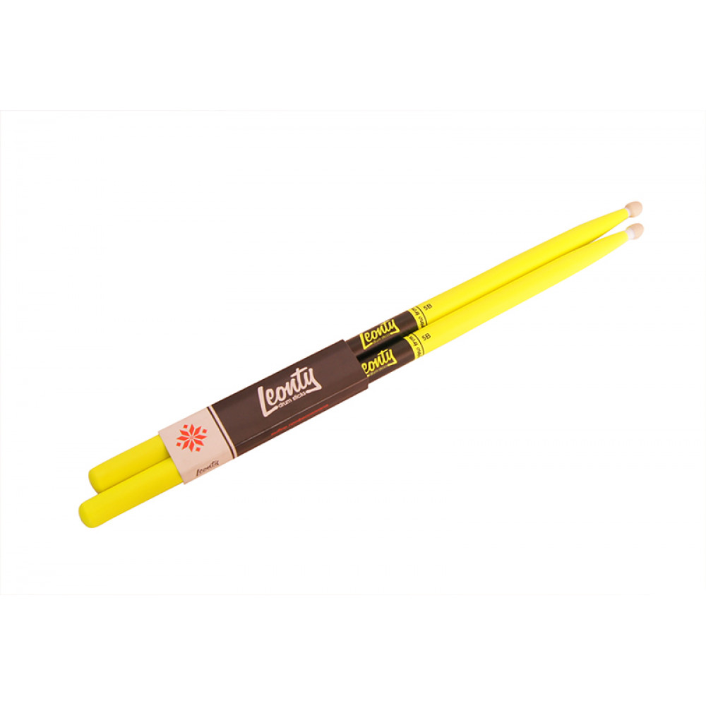 LFL5B Fluorescent Lemon 5B Барабанные палочки, граб, флуоресцентные зеленые, Leonty