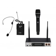 LS-201-MH Беспроводная микрофонная система, ручной и головной микрофон, LAudio