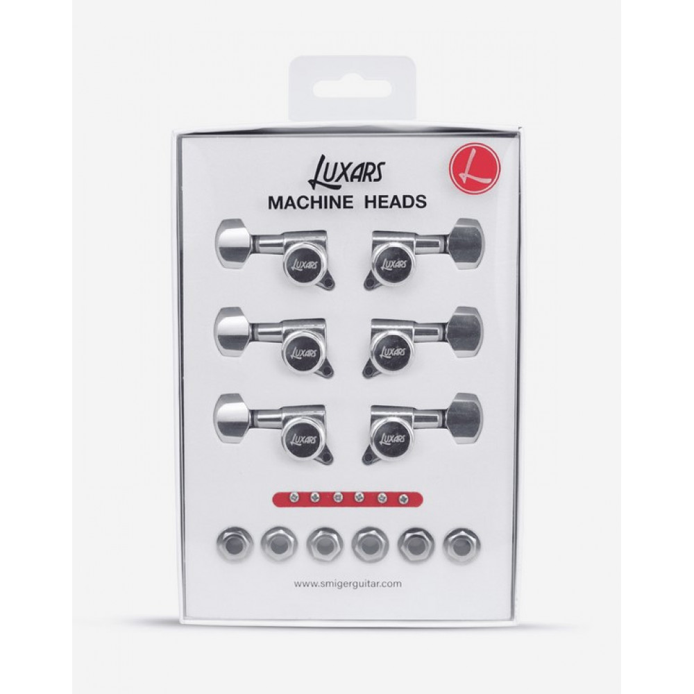 LTA-50A-CR Колки для гитары, локовые, 3+3, хром, Luxars