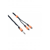 Кабель готовый соединительный серии Bespeco SLYSRM300, "SILOS", JACK stereo 6.3мм - 2хRCA male, 3м