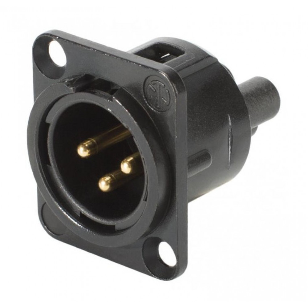 INLINE PA1060 Разъём XLR-M 3х контактный металл. черный (панельный)