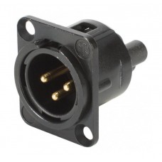 INLINE PA1060 Разъём XLR-M 3х контактный металл. черный (панельный)