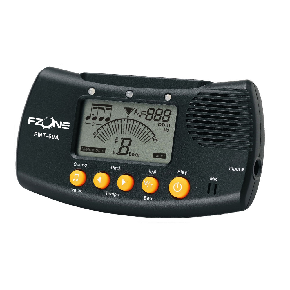 FZONE FMT-60A Тюнер хроматик, Метроном, черный, опт 50 шт