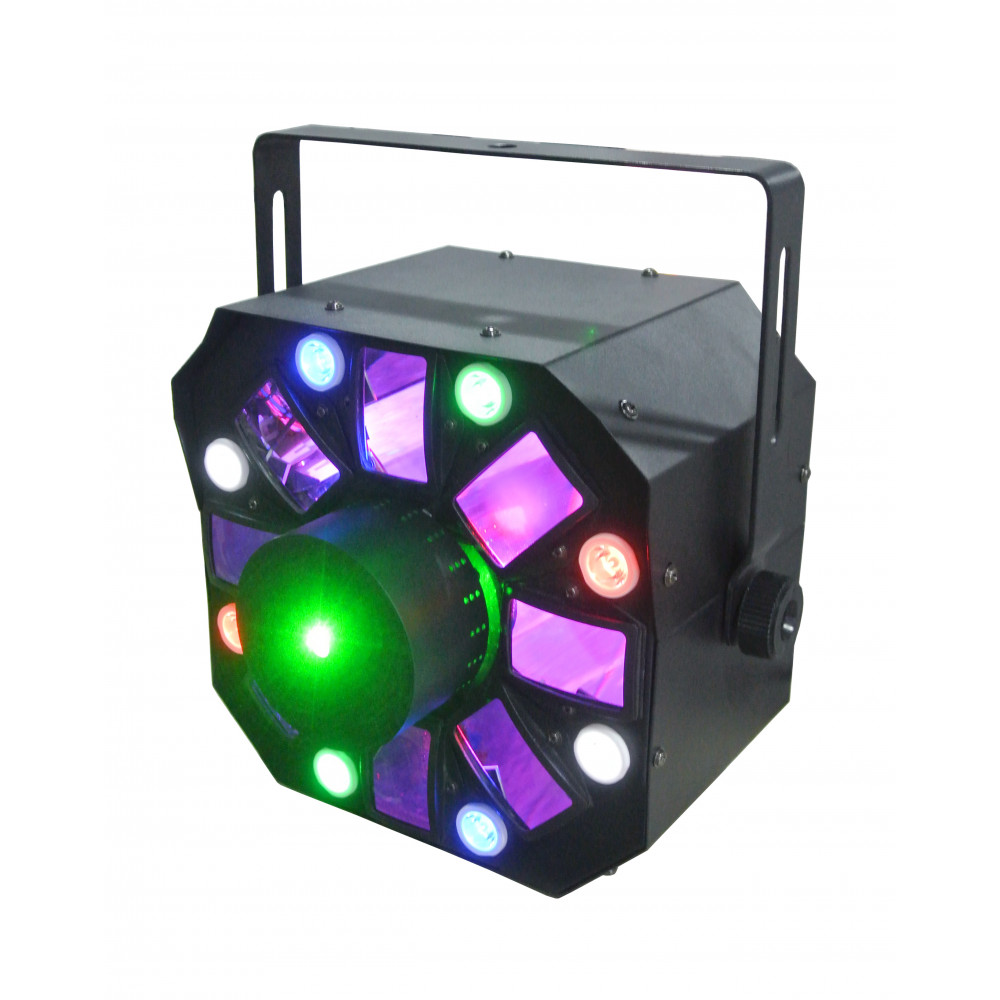 XLINE Light STINGER Светодиодный прибор. 8х1 Вт (2хR, 2хG, 2хB, 2хW) LED, 5х3Вт RGBWA LED, R/G лазер