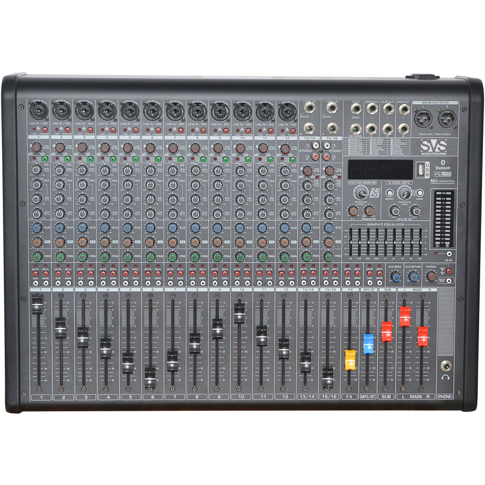 SVS Audiotechnik AM-16 Микшерный пульт аналоговый, 16-канальный, 24 DSP эффекта, USB интерфейс