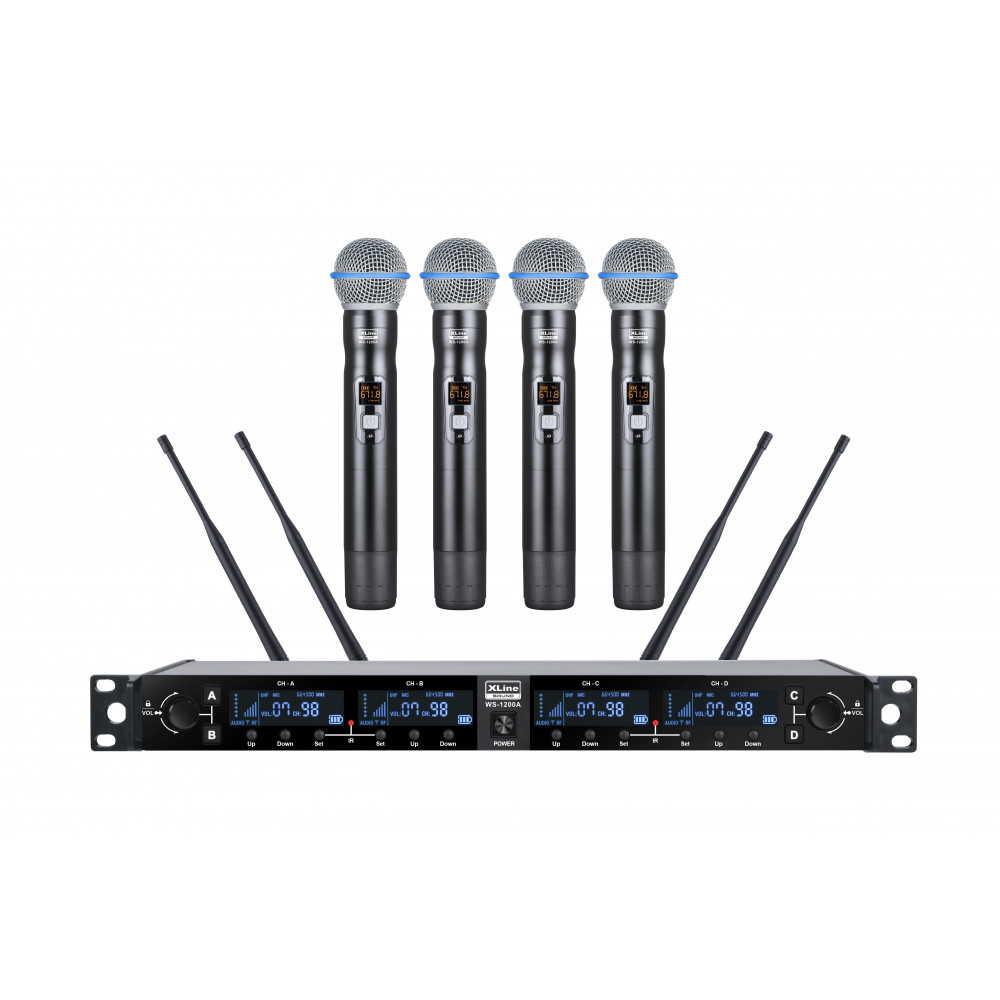 XLINE WS-1200A Радиосистема четырёхканальная c четыремя ручными передатчиками
