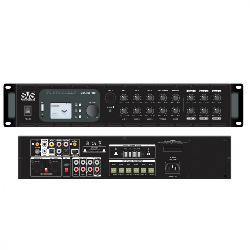 SVS Audiotechnik MSA-250 PRO Микшер-усилитель, мощность: 250 Вт RMS