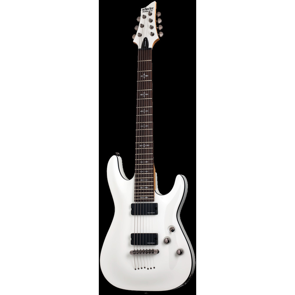 Schecter DEMON-7 VWHT Гитара электрическая, 7 струн, корпус липа, гриф клен, лады 24X Jumbo, звукосн