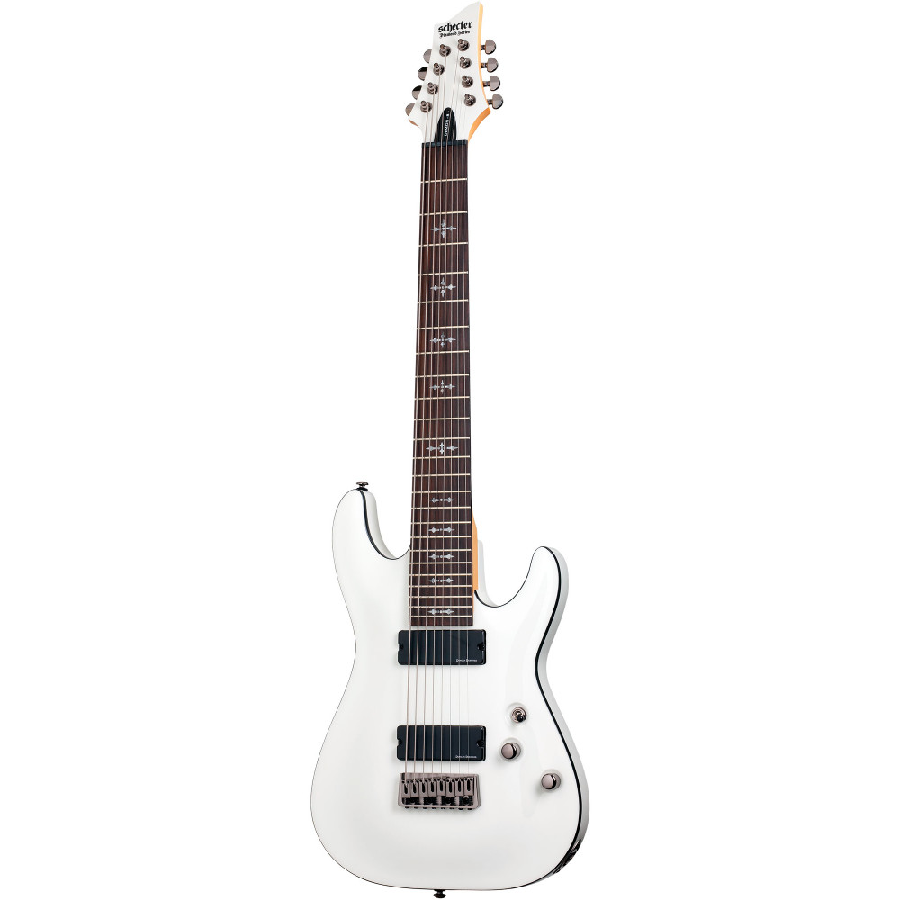 Schecter DEMON-8 VWHT Гитара электрическая, 8 струн, корпус липа, гриф клен, лады 24X Jumbo