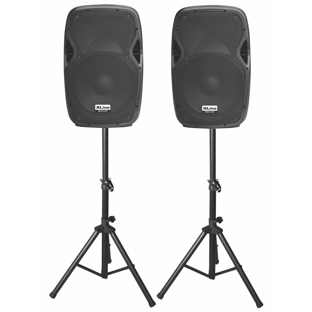 XLINE PRA-12 SET Акустический комплект: активная АС 12" с USB/SD/Bluetooth/FM, пассивн. АС 12", 2 ст