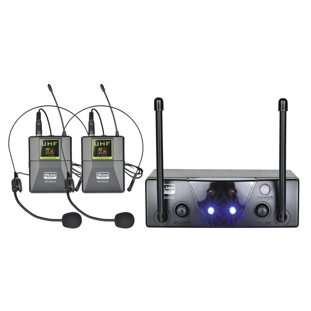 XLINE MD-262A-B Радиосистема двухканальная c двумя поясными передатчиками, фикс. частота