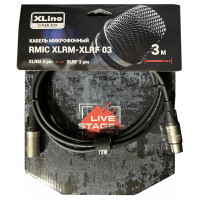 Кабель микрофонный XLINE Cables RMIC XLRM-XLRF 03, XLR 3 pin male - XLR 3 pin female длина 3м