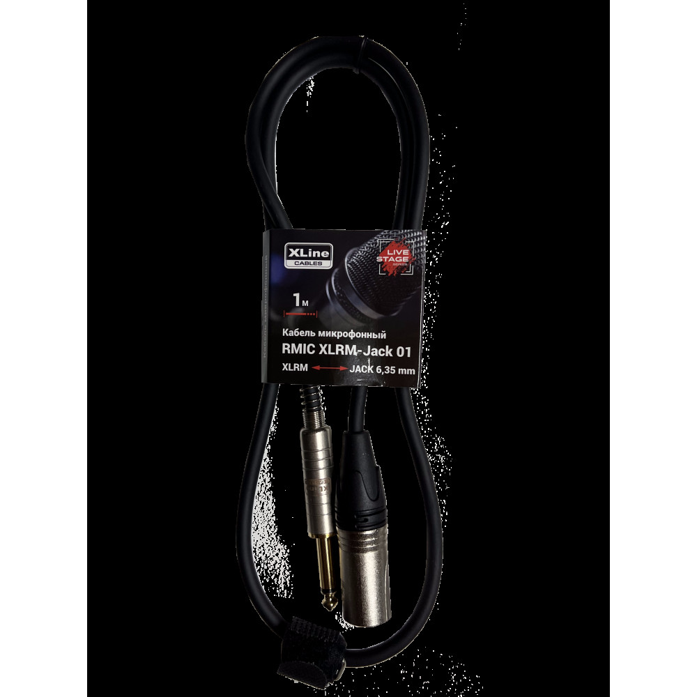 XLINE Cables RMIC XLRM-JACK 01 Кабель микрофонный  XLR 3 pin male - JACK 6.3 mono длина 1м