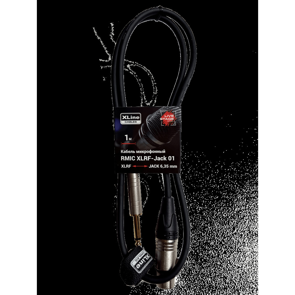 XLINE Cables RMIC XLRF-JACK 01 Кабель микрофонный  XLR 3 pin female - JACL 6.3 mono длина 1м