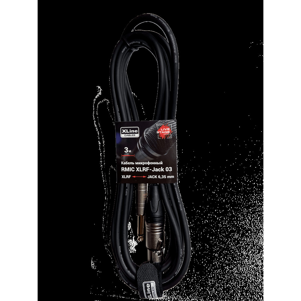 XLINE Cables RMIC XLRF-JACK 03 Кабель микрофонный  XLR 3 pin female - JACL 6.3 mono длина 3м