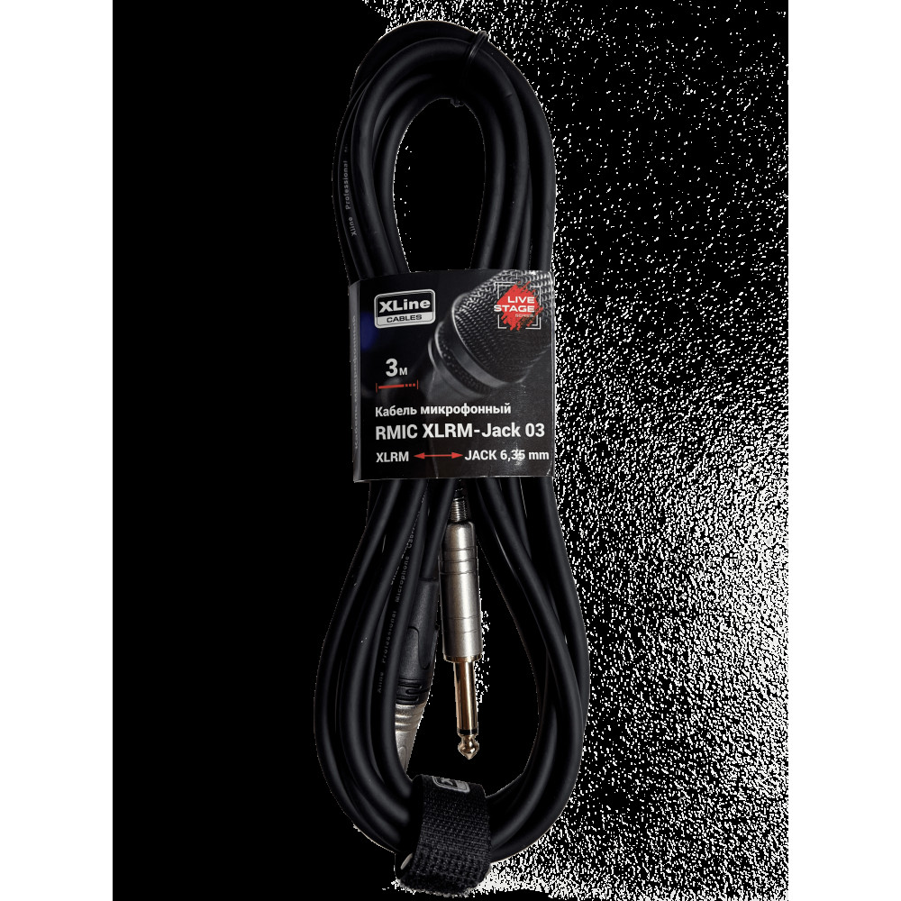XLINE Cables RMIC XLRM-JACK 03 Кабель микрофонный  XLR 3 pin male - JACK 6.3 mono длина 3м