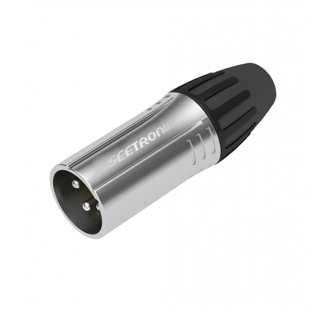 Кабельный разъём Seetronic SCMM3, XLR "папа", 3-контактный, хром