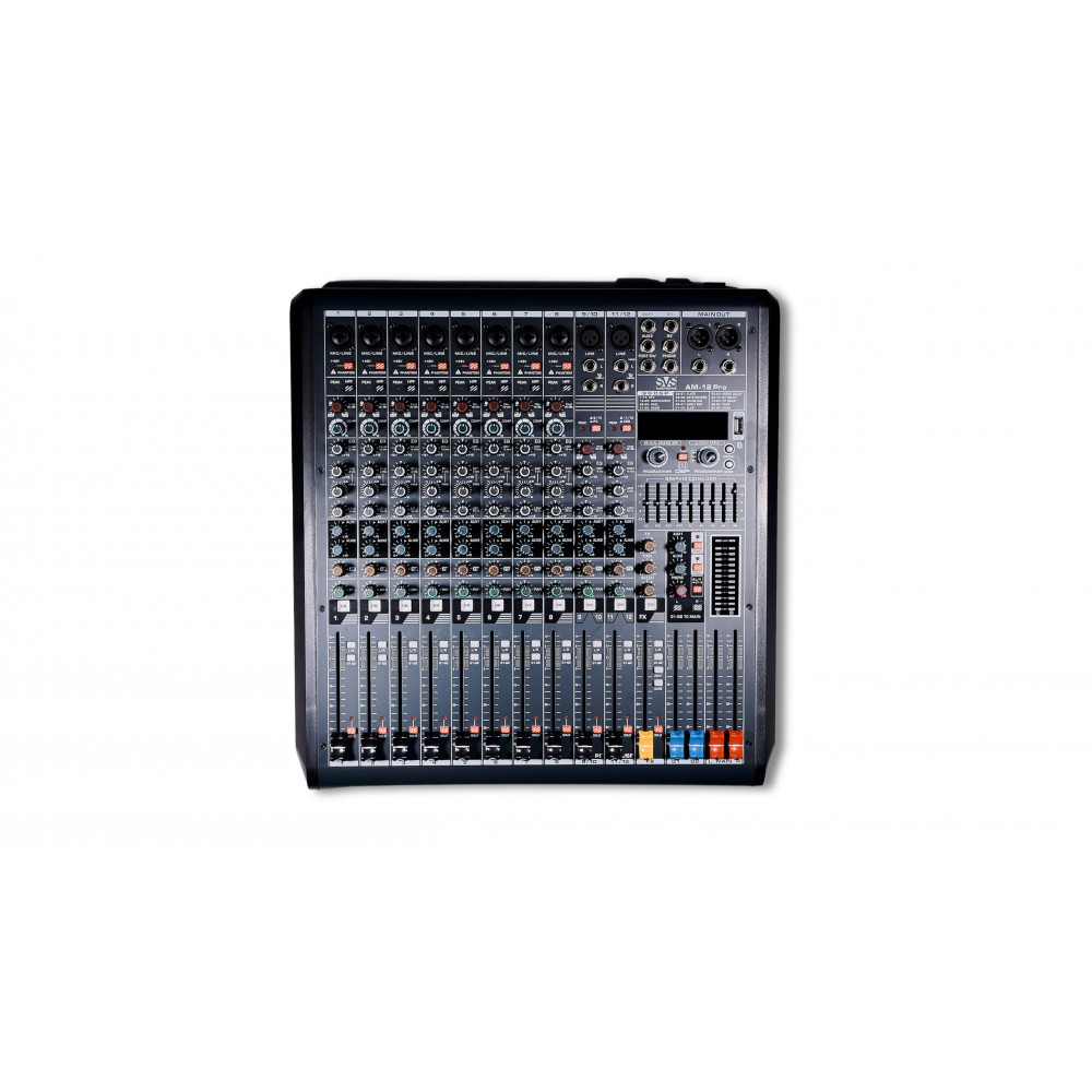 SVS Audiotechnik AM-12 PRO Микшерный пульт аналоговый, 12-канальный, 4-полосный эквалайзер