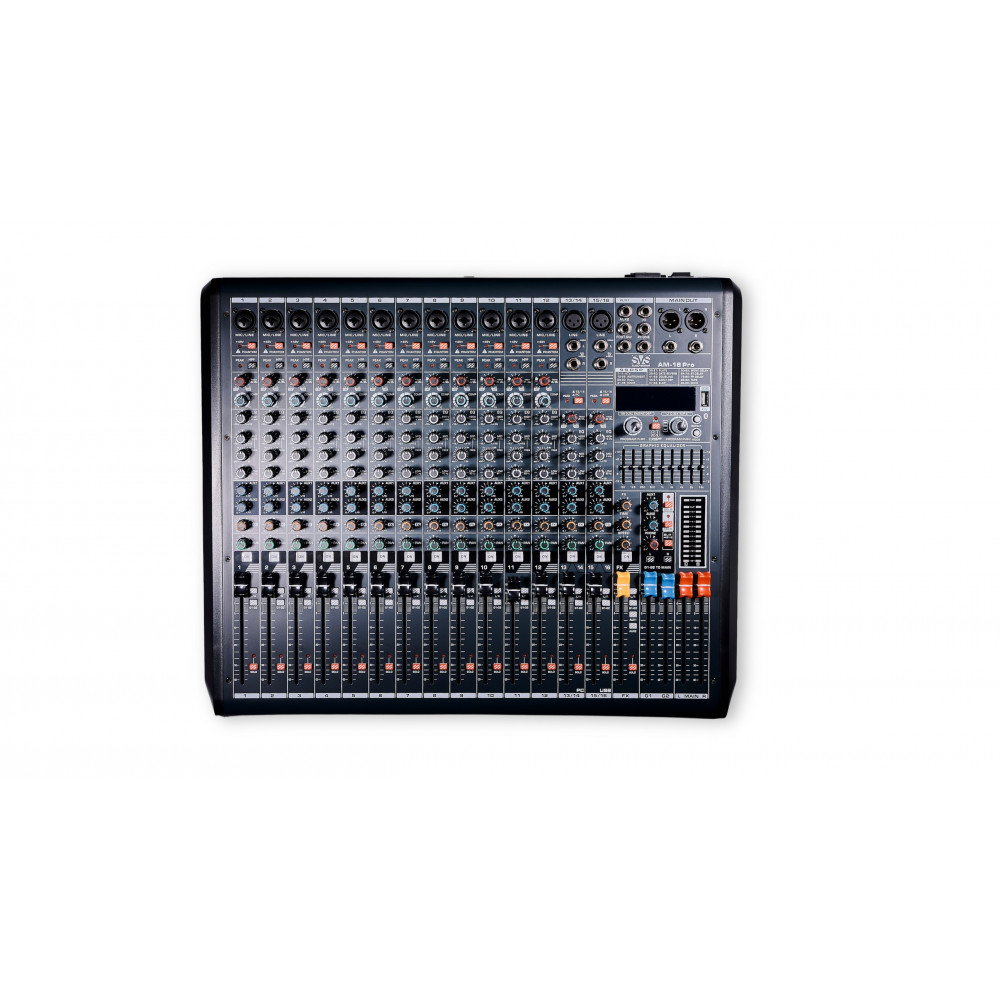 SVS Audiotechnik AM-16 PRO Микшерный пульт аналоговый, 16-канальный, 4-полосный эквалайзер