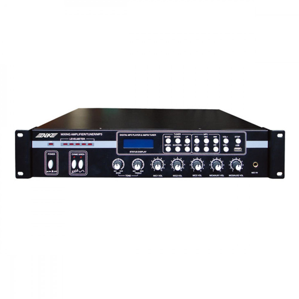 ABK PA-230 Радиоузел, усилитель, USB, MP3, 2 мик.входа, 2 AUX, 20Вт, 4 Ом