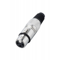 Разъем Bespeco XLR3FX, XLR-F кабельный никель 3pin