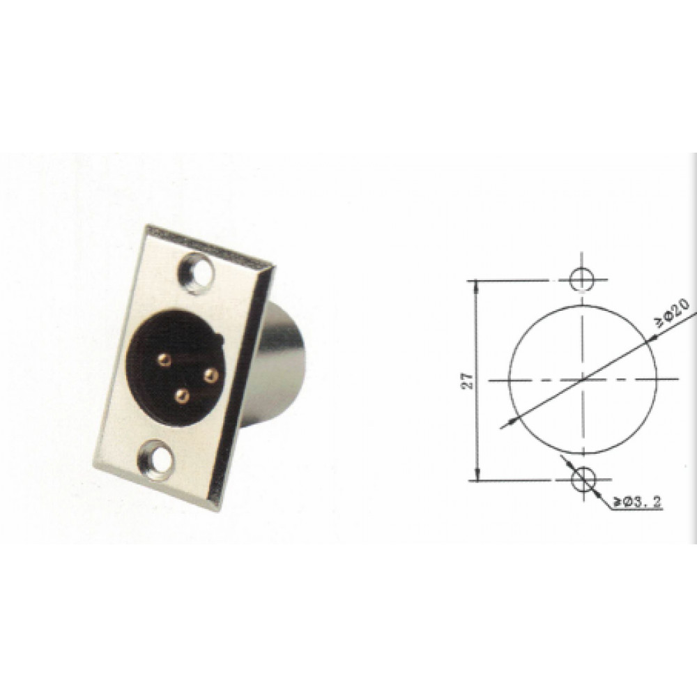 INLINE PA1048 Разъем XLR-M панельный 3pin