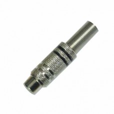 BESPECO FRCAM Разъём тюльпан кабельный, контакт никель, корпус металл, черное кольцо, МАМА