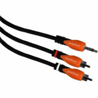 Кабель готовый серии Bespeco SLYMSR300, "SILOS", JACK stereo 3,5mm - 2 x RCA male, длина 3 м