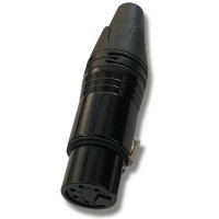 Разъем XLINE Cables RCON XLR5F 15, XLR МАМА кабельный никель 5pin Цвет: черный