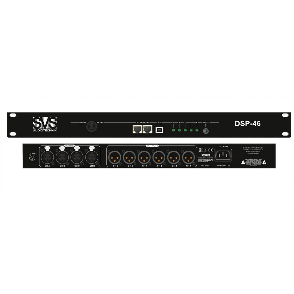 SVS Audiotechnik DSP-46 Профессиональный аудио процессор, аналоговые входы 4, аналоговые выходы 6