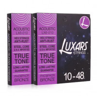 Комплект струн для акустической гитары Luxars LX6-010, фосфорная бронза, 10-48, с покрытием