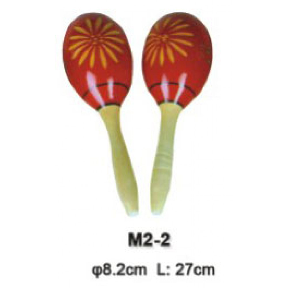 M2-2 Деревянные маракасы на ручке, диаметр 8.2cм, длина 27см. Fleet