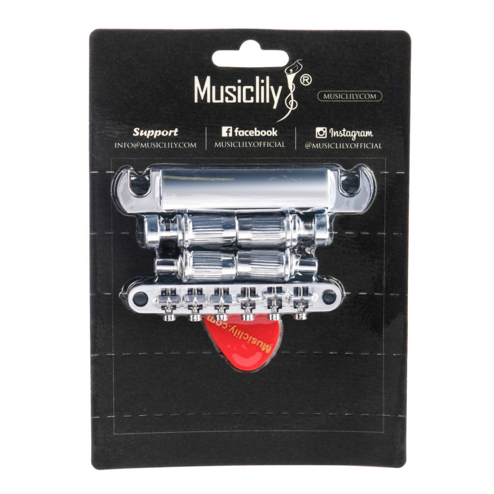 M203-M205 Бридж Tune-O-Matic со стоп-баром для Gibson Les Paul, хром, Musiclily