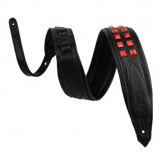 M81GRPDX-BLK Rebel Leathers Series Ремень для гитары, кожаный, черный, Levy's